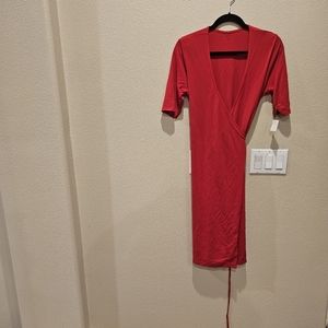 Wrap red dress small to medium nwt Christmas
